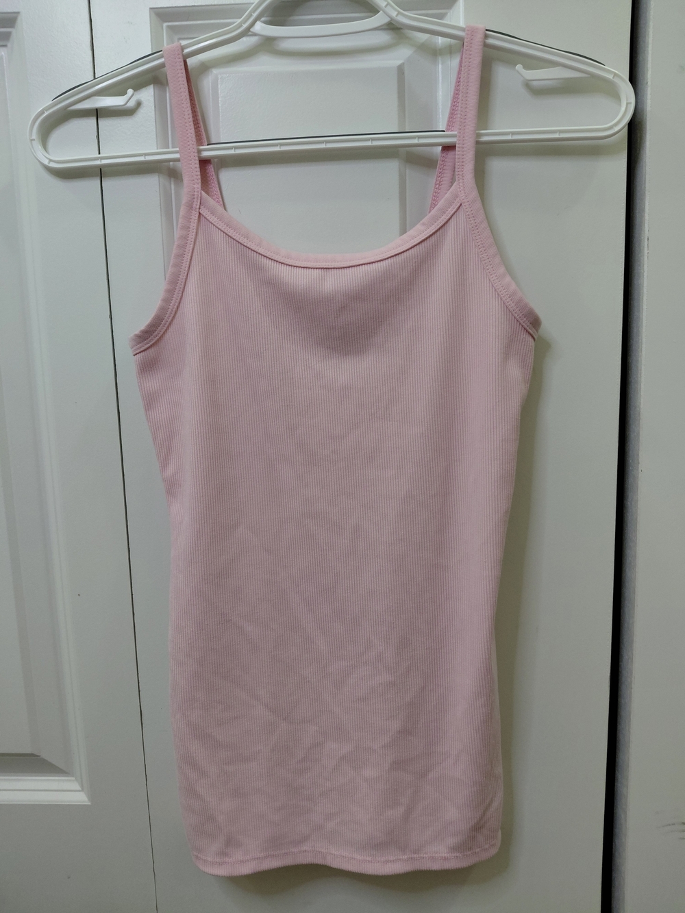 No Boundaries Soft Pink Ribbed Tank Top with Thin Straps